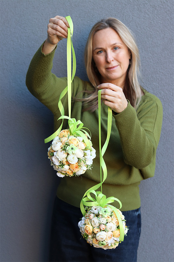 Yellow Decor, dekoracyjna kula kwiatowa