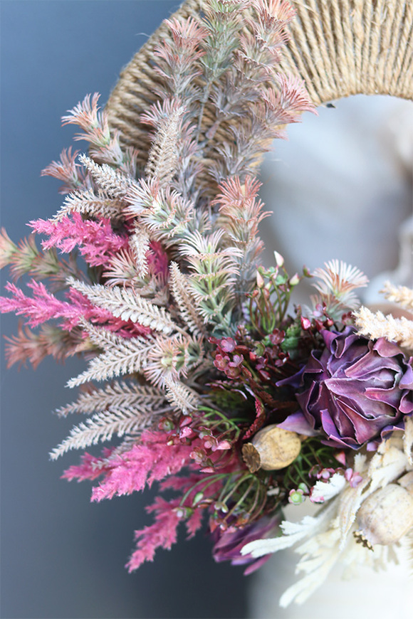 Jesienne Odloty, wianek asymetryczny na oryginalnym okręgu, śr.37cm