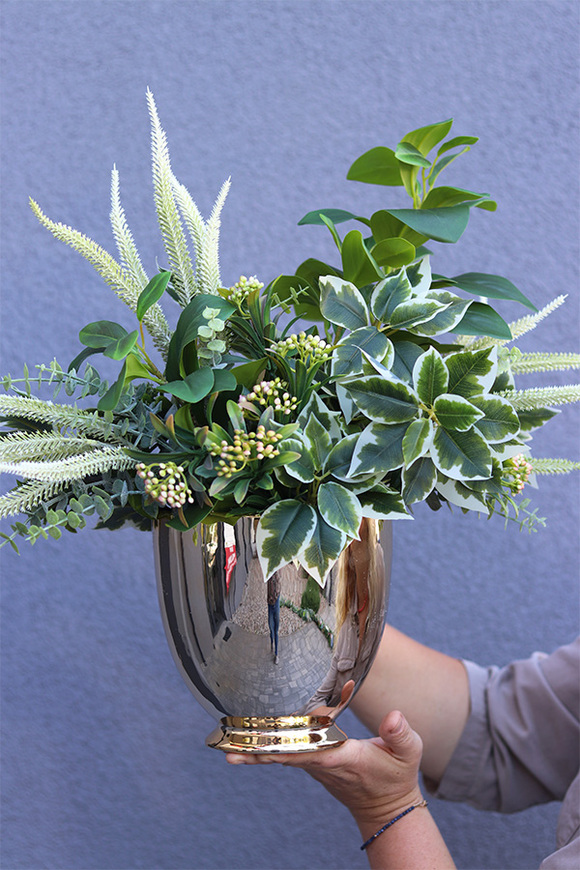 Green Dream, kompozycja kwiatowa w pucharze