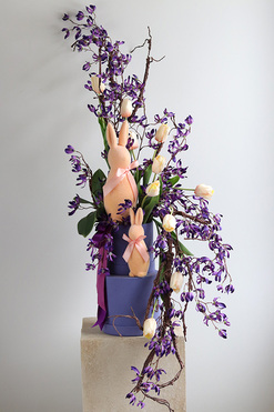 OD RĘKI Futura, nowoczesny stroik wielkanocny, wym.33x80x24cm