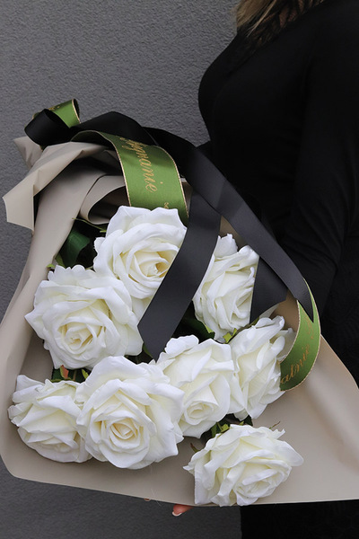 Bielle Roses, bukiet pogrzebowy do położenia, biały