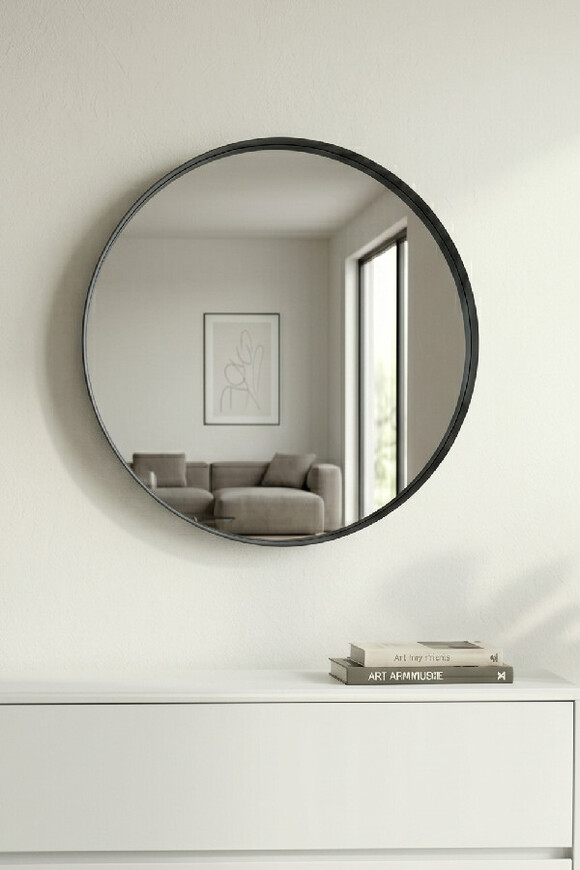 Moderno Black, lustro w szerokiej oprawie