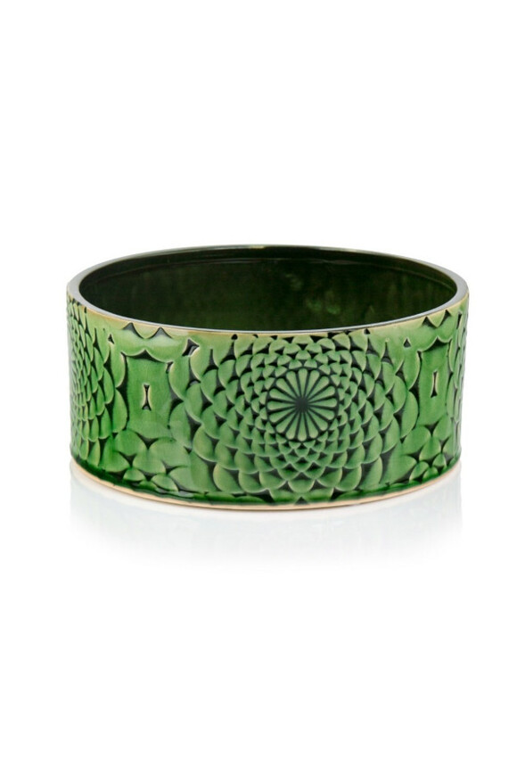 Vintage Orient, osłonka ceramiczna doniczka misa zielona