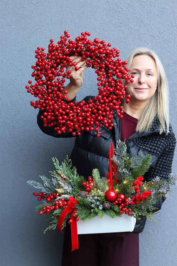 Zimowe Klimaty, stroik świąteczny LED ze świecami