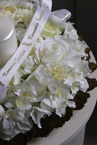 Biellato, biały stroik komunijny, wym.11x35cm