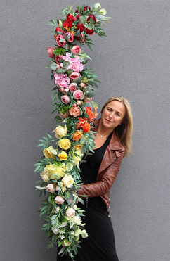 Tęcza Beauty, kolorowa girlanda kwiatowa, dł.180cm