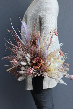 Boho Funeral, bukiet nagrobny we wkładzie, dł.50cm