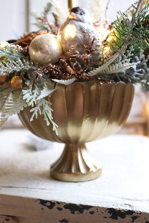 Goldeta LED, stroik świąteczny w pucharze