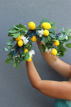 Lemonade, zielona girlanda dekoracyjna z owocami, dł.60cm