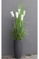 Jessica Grande Fiberglass Grey, sztuczna trawa w donicy