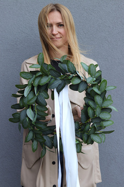 Eukaliptusovy, zielony wianek na drzwi, śr.45cm