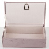 Orlando Velurri, welurowe puzderko / szkatułka na biżuterię, pudrowa, wym.6x19x11.5cm
