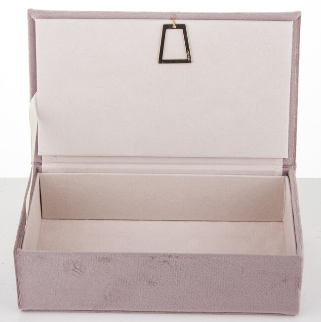 Orlando Velurri, welurowe puzderko / szkatułka na biżuterię, pudrowa, wym.6x19x11.5cm