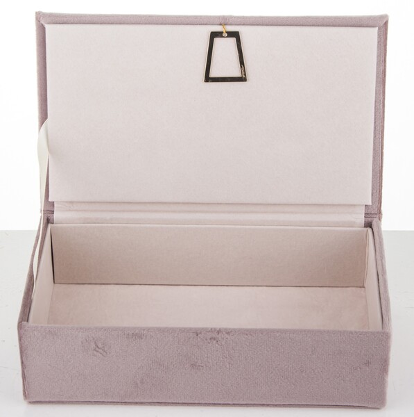 Orlando Velurri, welurowe puzderko / szkatułka na biżuterię, pudrowa, wym.6x19x11.5cm