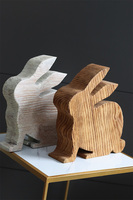 Wood, drewniany zajączek wielkanocny figurka