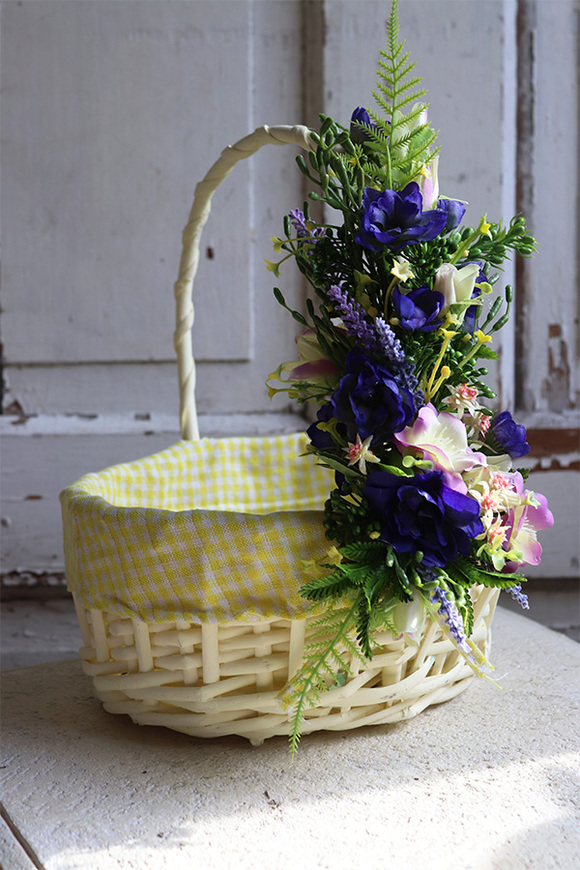 Gefra Yellow, dekorowany koszyczek wielkanocny, wys.28cm