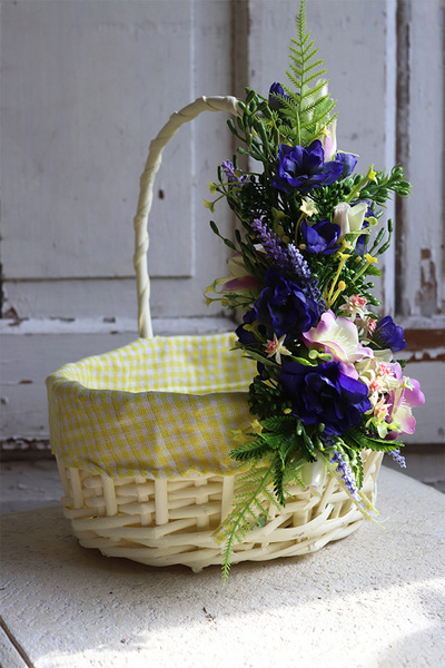 Gefra Yellow, dekorowany koszyczek wielkanocny, wys.28cm