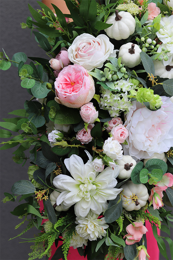 Białe Dynie Saute, kompozycja jesienna do Twojej donicy