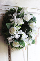 OD RĘKI Czas Komunii, biały wianek dekoracyjny, śr.30cm  