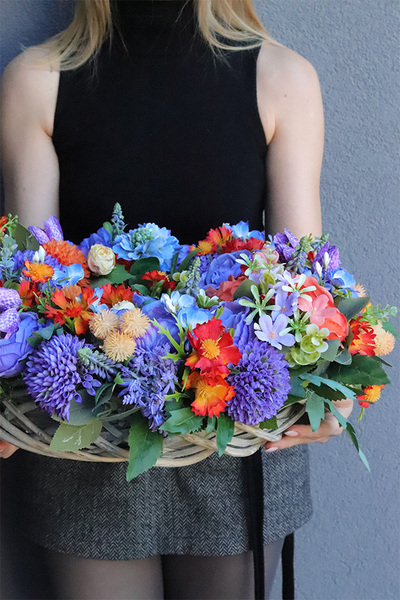 Energetic Flowers, kolorowy wianek na drzwi