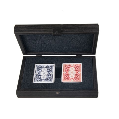 Cards, ekskluzywne karty do gry w drewnianym pudełku, wym.24x17cm