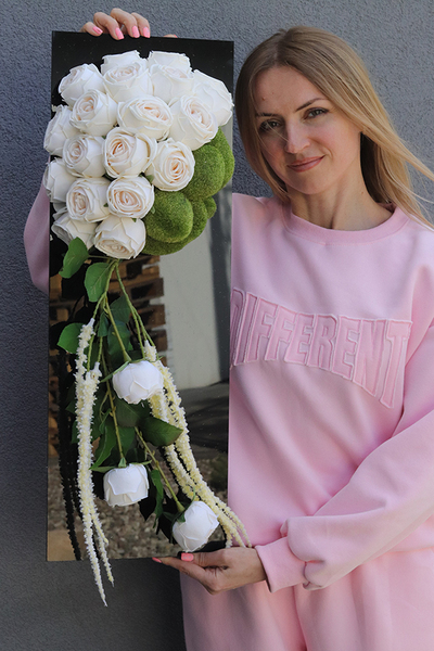 New Design Roses Ecru, komplet dekoracji nagrobnych