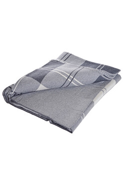 Homey A, koc bawełniany, szara krata, wym.125x150cm