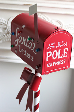 Santa's Letters LED, skrzynka na listy do Świętego Mikołaja, wys.103cm