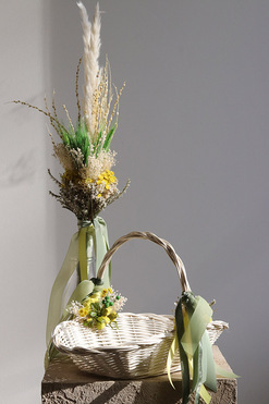 OD RĘKI Sunmi, komplet dekoracji wielkanocnych, koszyczek&palemka, wys.26/60cm