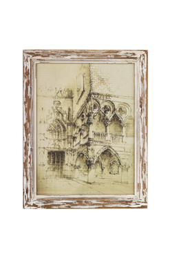 Gothica, obraz w ramie szkic, wym.47x37.5cm