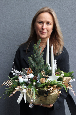 Venita Glamour, realistyczna choinka świąteczna z dodatkami, wys.45cm 