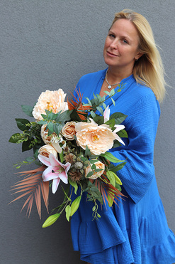 Idealia, bukiet nagrobny we wkładzie, dł.50cm 