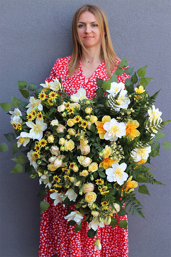 Złote Serce, wiązanka nagrobna w kształcie serca