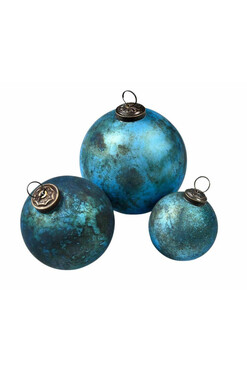 Bosco, świąteczna bombka niebieska A, śr.12cm, kpl.6szt