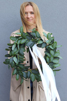 Eukaliptusovy, zielony wianek na drzwi