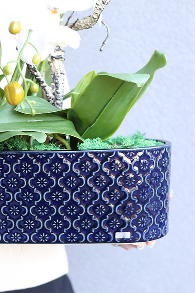 Dark Blue Orient 2, wysokiej jakości sztuczny storczyk