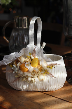 Wiosenne Słońce 2, koszyczek wielkanocny z serwetką, wys.31cm