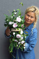 Pink Memory Angels, dekoracja nagrobna na plastrze drewna