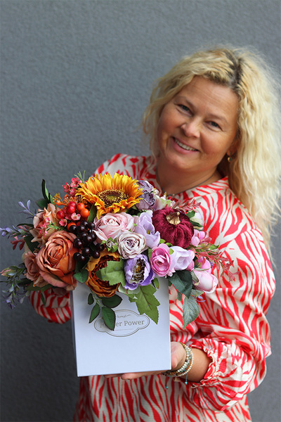 Enigma Felice, jesienny flowerbox ze słonecznikiem