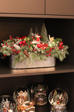 Moko Xmas Forest, świąteczny stroik LED z zimowym lasem, wym.60x36cm