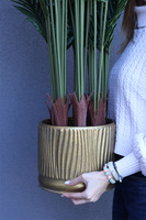 Areca Goldero 2, sztuczna palma w metalowej donicy,