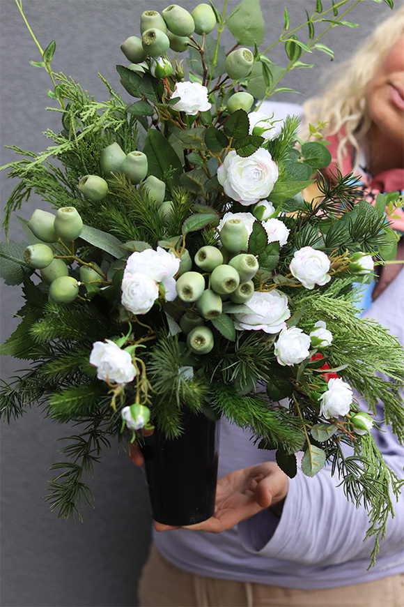 Zielona Magia, bukiet nagrobny we wkładzie