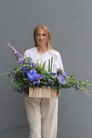 Błękit Lata, dekoracja nagrobna w skrzynce