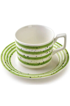 Stripes, zestaw prezentowy 6 filiżanek ze spodkiem, D, poj.210ml