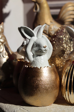 OD RĘKI Gold Trio, figurka zajączek wielkanocny, C, wys.14cm