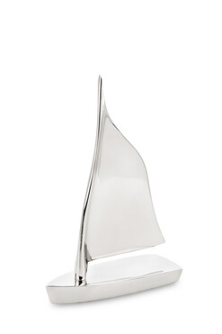 Żaglówka Silver B, figurka metalowa żaglówka, wym.25x17x6.5cm