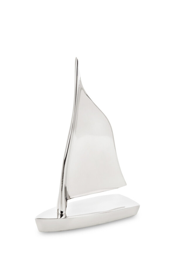  Żaglówka Silver B, figurka metalowa żaglówka, wym.25x17x6.5cm