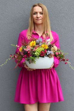 Kolorena, kompozycja kwiatowa, wym.33x70x30cm