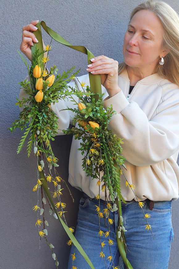 Easter Door, zawieszka wielkanocna na drzwi dwustronna