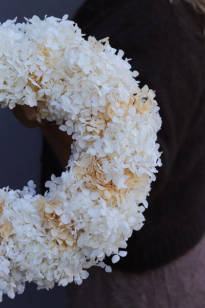 Moderina Hydrangea, wianek z roślin stabilizowanych roślin, śr.32cm